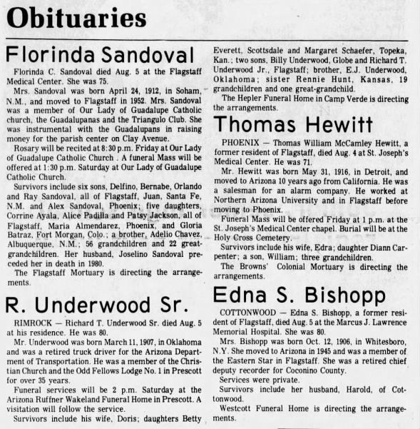 Obituary for Richard Underwood (yob 1907)